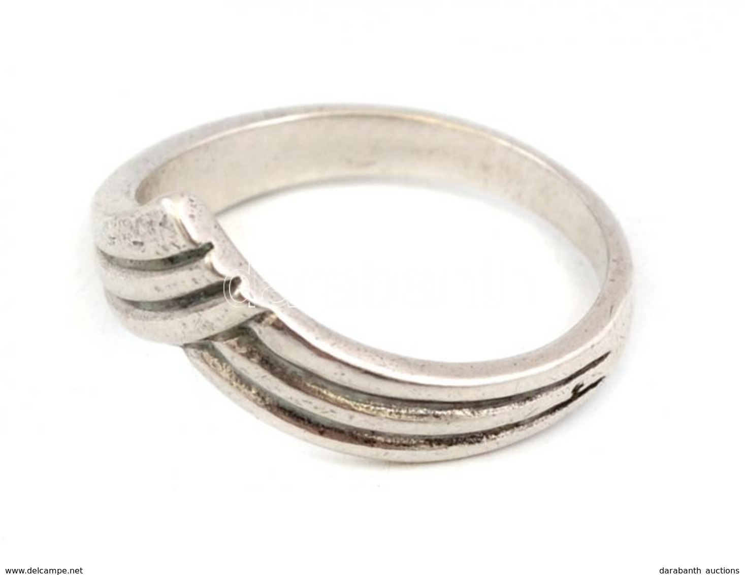 Ezüst(Ag) V Formájú Gyűrű, Jelzett, Méret: 55, Nettó: 3 G - Sonstige & Ohne Zuordnung