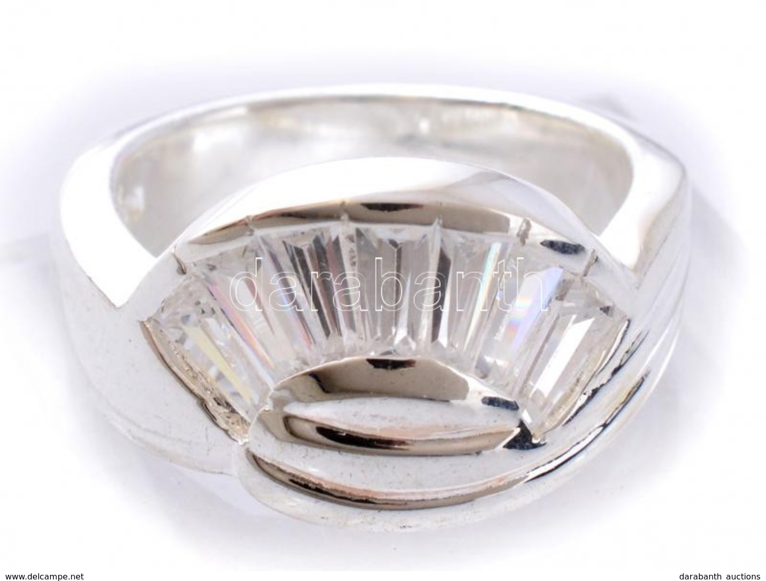 Ezüst(Ag) Extravagáns Köves Gyűrű, Jelzett, Méret: 544, Bruttó: 7 G - Sonstige & Ohne Zuordnung