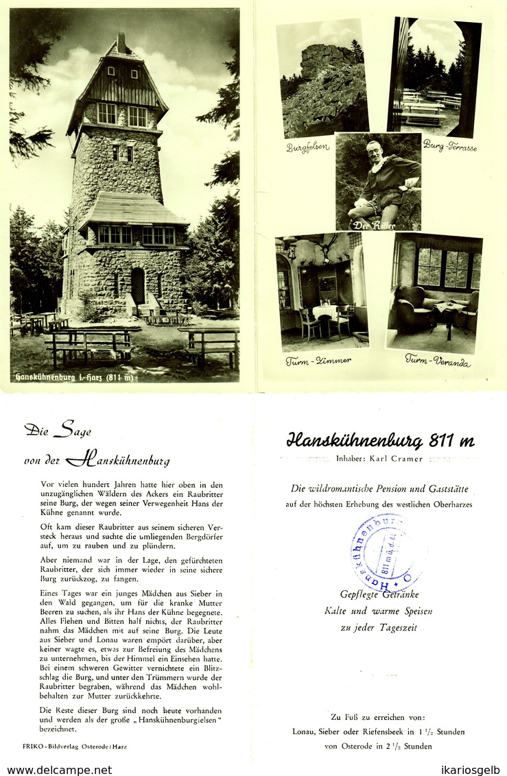 Hanskühnenburg Harz B Osterode Private Doppelkarte ~1955 " Turm - Innenansichten " - Osterode