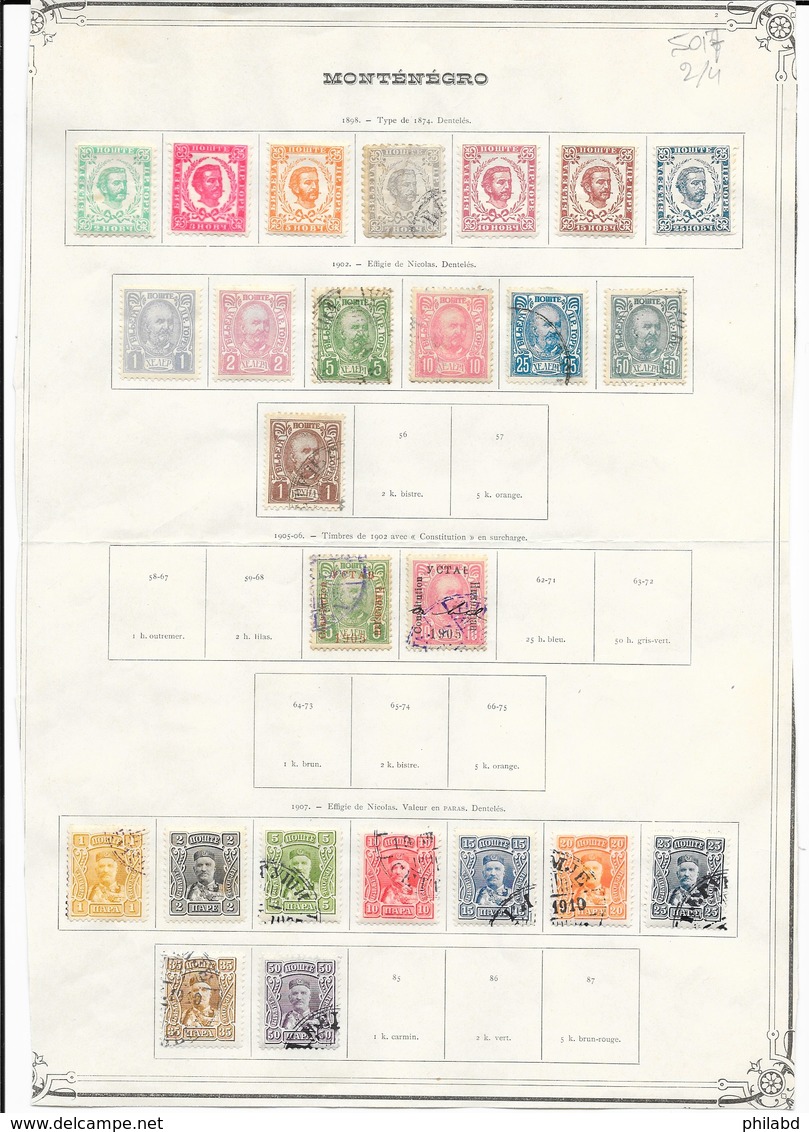 Monténégro Classiques Lot De 73 Tp 1874-1913 O & * - Montenegro