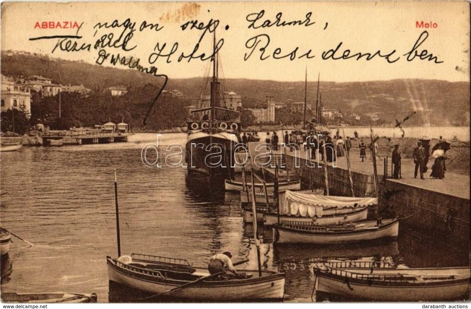 T2/T3 Abbazia, Opatija; Molo Hajókkal / Hafen / Port With Ships (EK) - Ohne Zuordnung