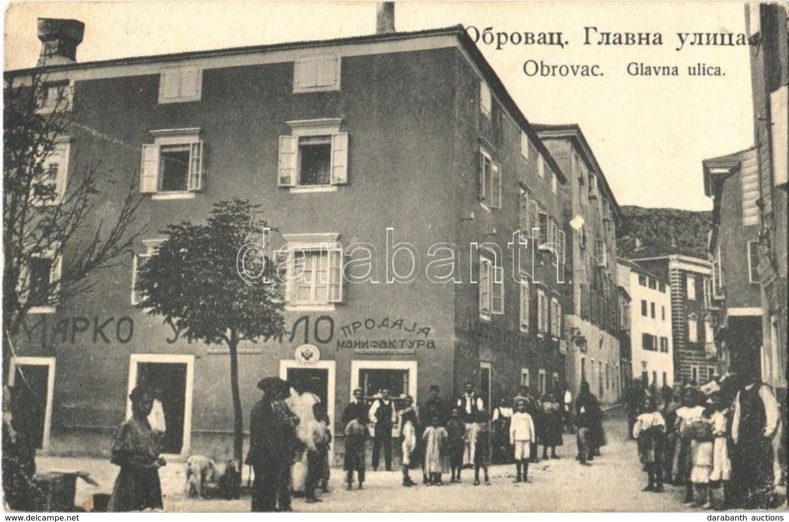 T2/T3 1910 Obrovac, Glavna Ulica / Fő Utca, üzletek / Main Street, Shops (EK) - Ohne Zuordnung