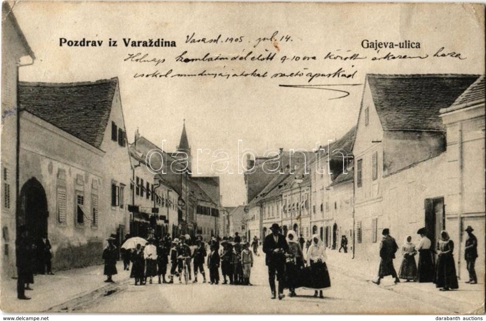 T3/T4 1905 Varasd, Warasdin, Varazdin; Gajeva Ulica / Utca, üzletek. Verlag Von C. Trampus. 168. / Street View, Shops (f - Ohne Zuordnung