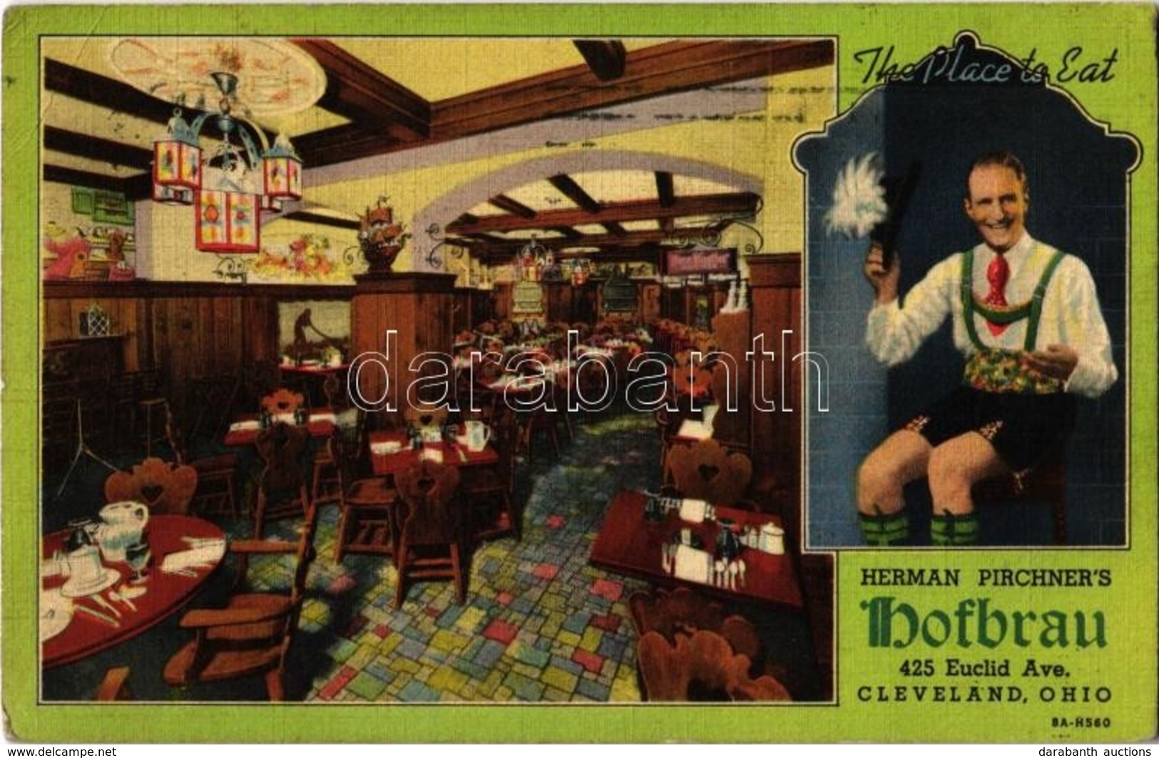 * T2/T3 1938 Cleveland (Ohio), Herman Pirchner's Hofbrau, The Place To Eat / Restaurant, Beer Hall Interior (EK) - Ohne Zuordnung