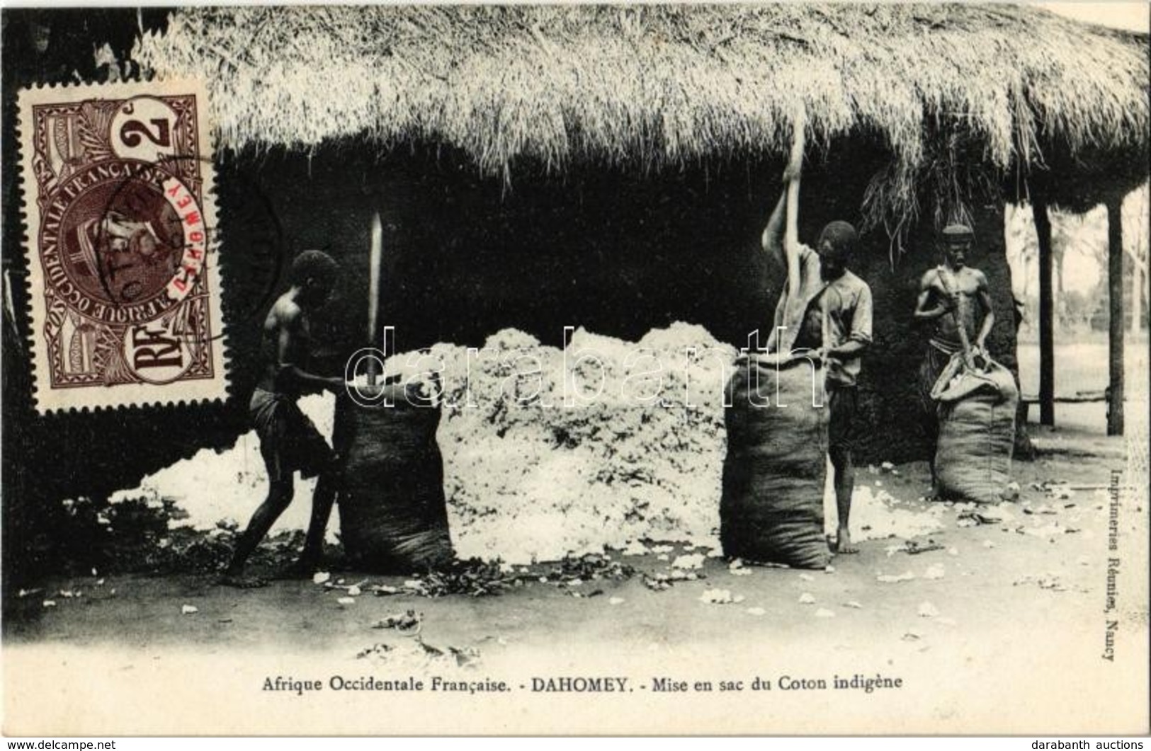 * T1 Dahomey, Afrique Occidentale Francaise, Mise En Sac Du Coton Indigéne / Folklore From French West Africa, Cotton Pa - Ohne Zuordnung