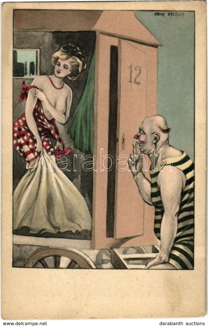 ** T2/T3 Dressing Cabin On The Beach. Erotic Art Postcard. J.B.B. 353-3. S: Erich Dresler (EK) - Ohne Zuordnung