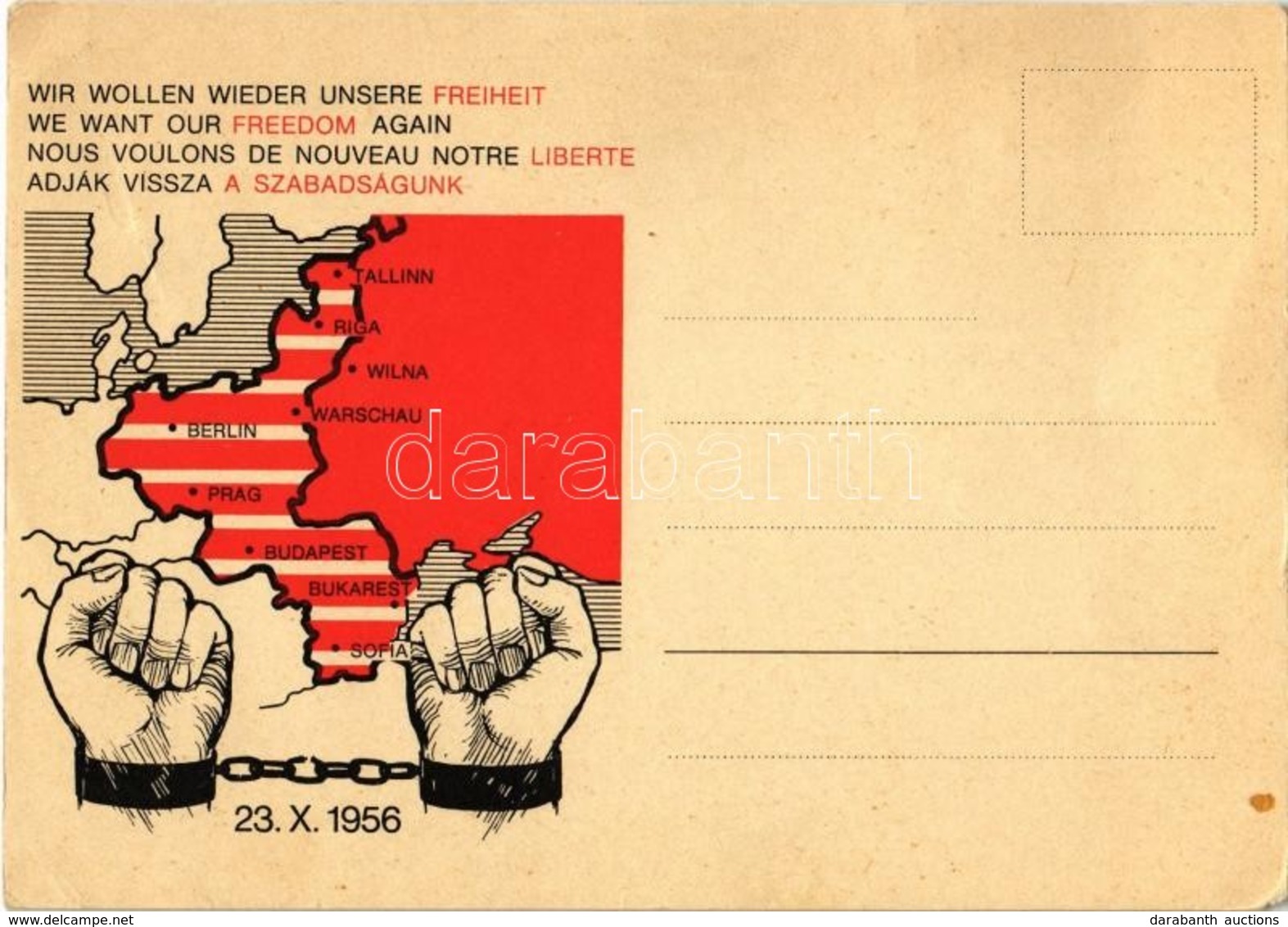 ** T2/T3 1956 X. 23. Adják Vissza A Szabadságunk! 1956-os Forradalom Propaganda Lapja / Wir Wollen Wieder Unsere Freihei - Ohne Zuordnung