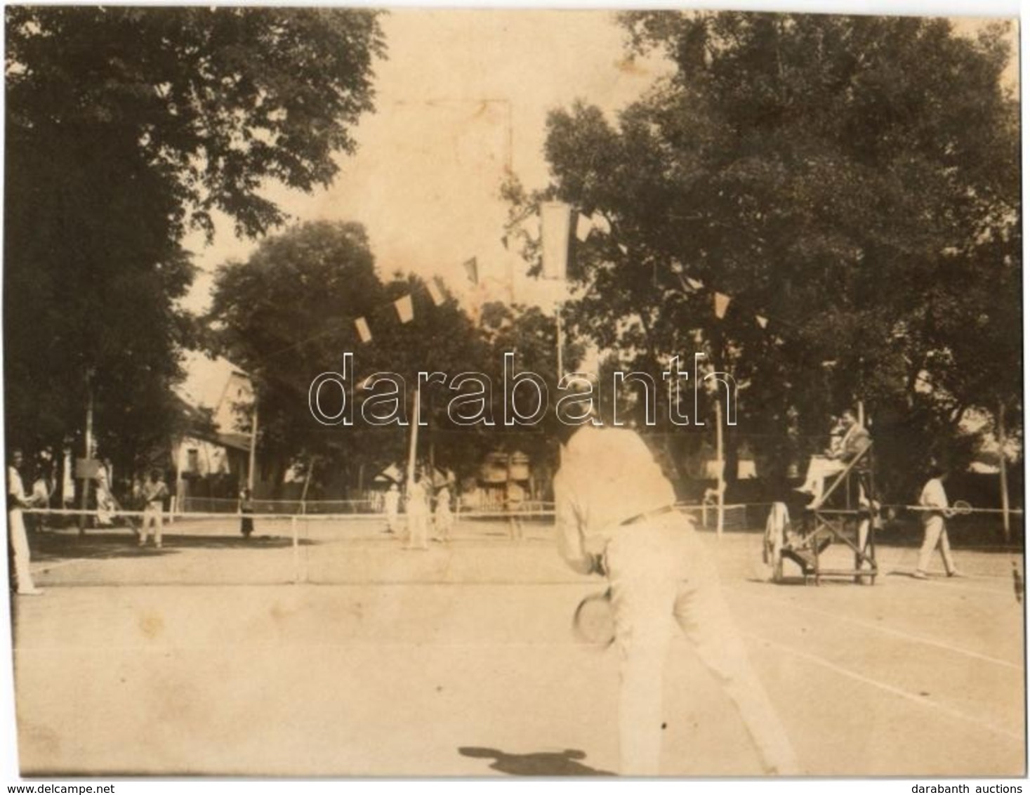 ** T4 Tenisz Valahol / People Playing Tennis. Photo (10,7 X 8,1 Cm) (vágott / Cut) - Ohne Zuordnung