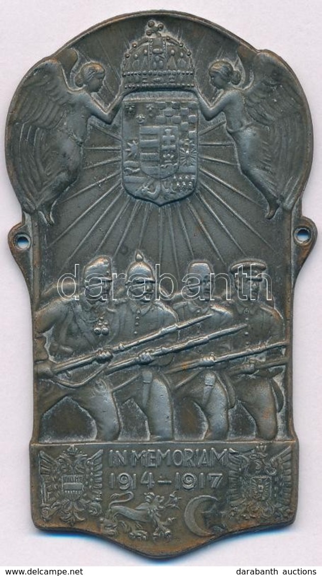Osztrák-Magyar Monarchia 1917. "In Memoriam 1914-1917" Fém Katonai Felvarró (65x37,5mm) T:2  Austro-Hungarian Monarchy 1 - Ohne Zuordnung