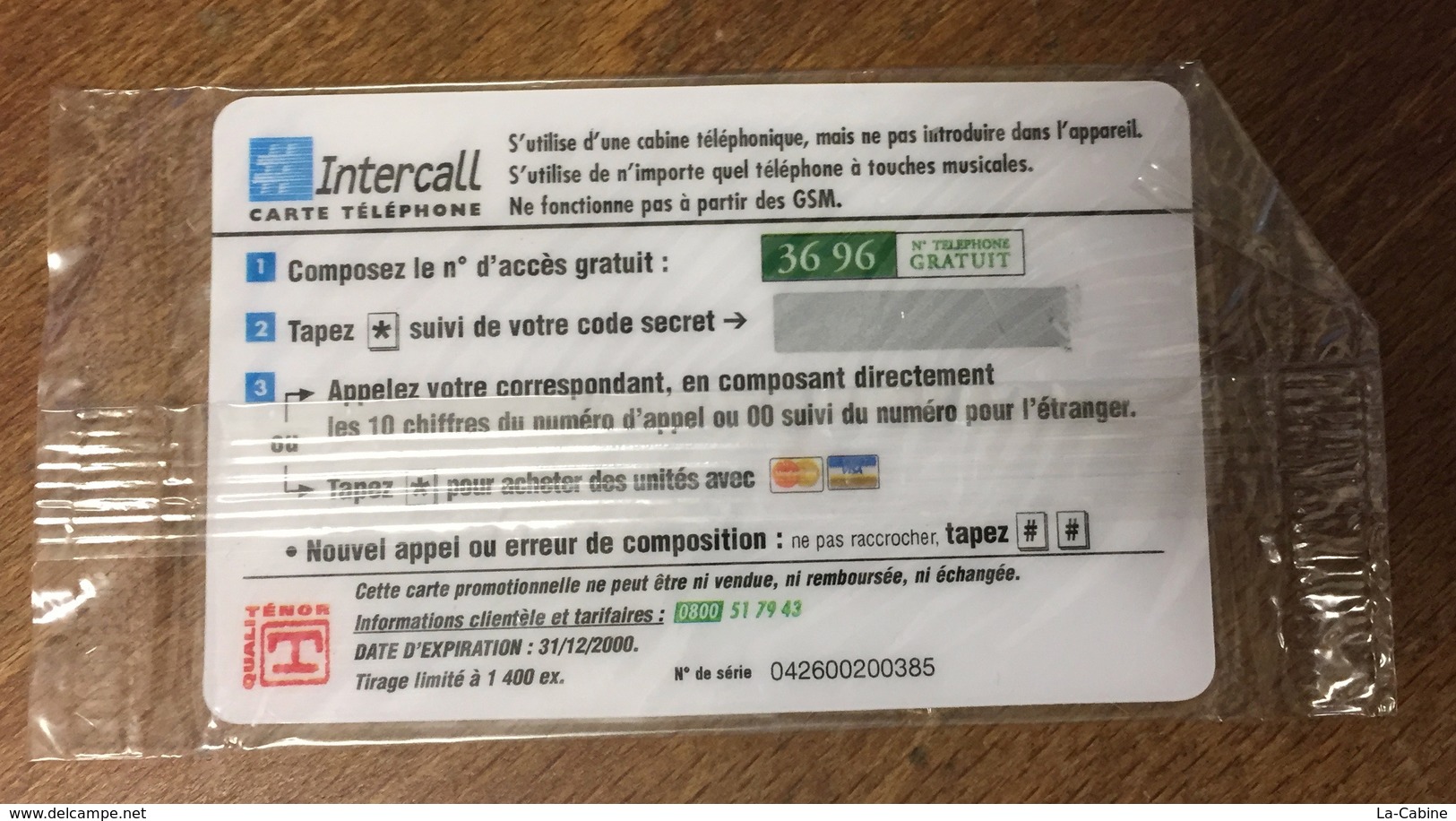 INTERCALL ENERGIZER INTERCALL 40 MN CARTE PRÉPAYÉE À CODE NSB PHONECARD CARD QUE POUR LA COLLECTION - Otros & Sin Clasificación