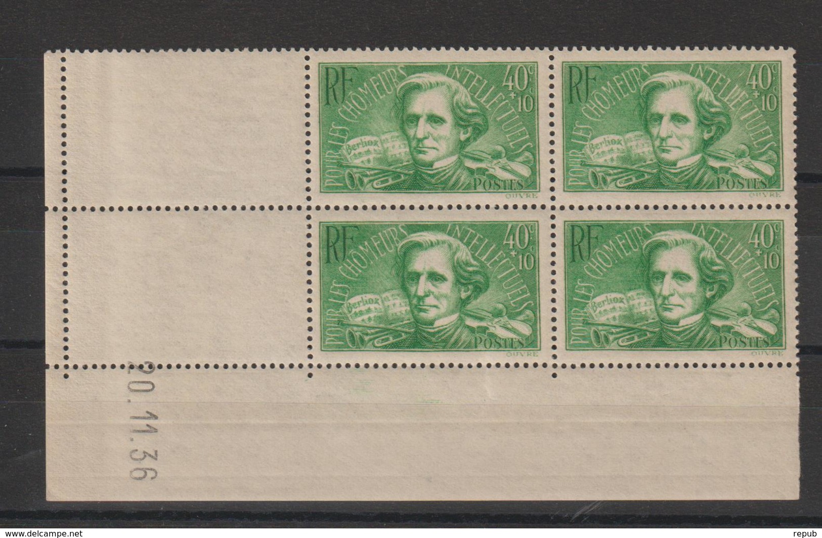 France 1936 Coin Daté Berlioz 331 ** MNH - 1930-1939