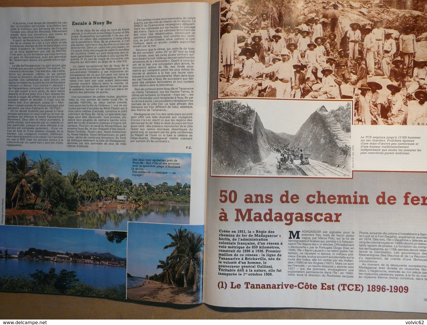 Vie du Rail 1932 1984 Madagascar tananarive anjeva nosy be betsileo betafo andilana aniverano fanovana