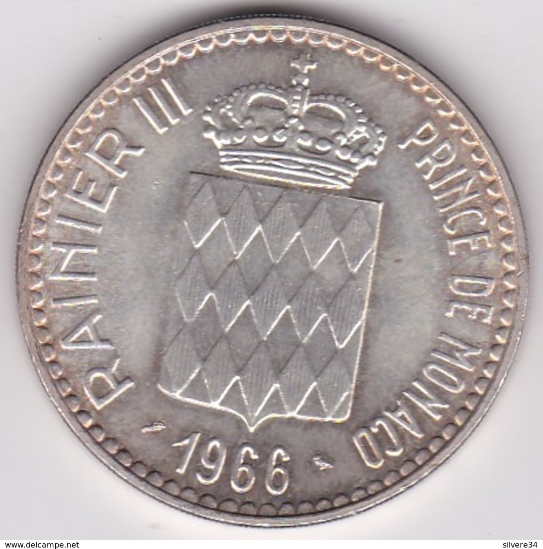 Monaco .10 Francs 1966. CHARLES III 1856-1889, En Argent - 1960-2001 Nouveaux Francs