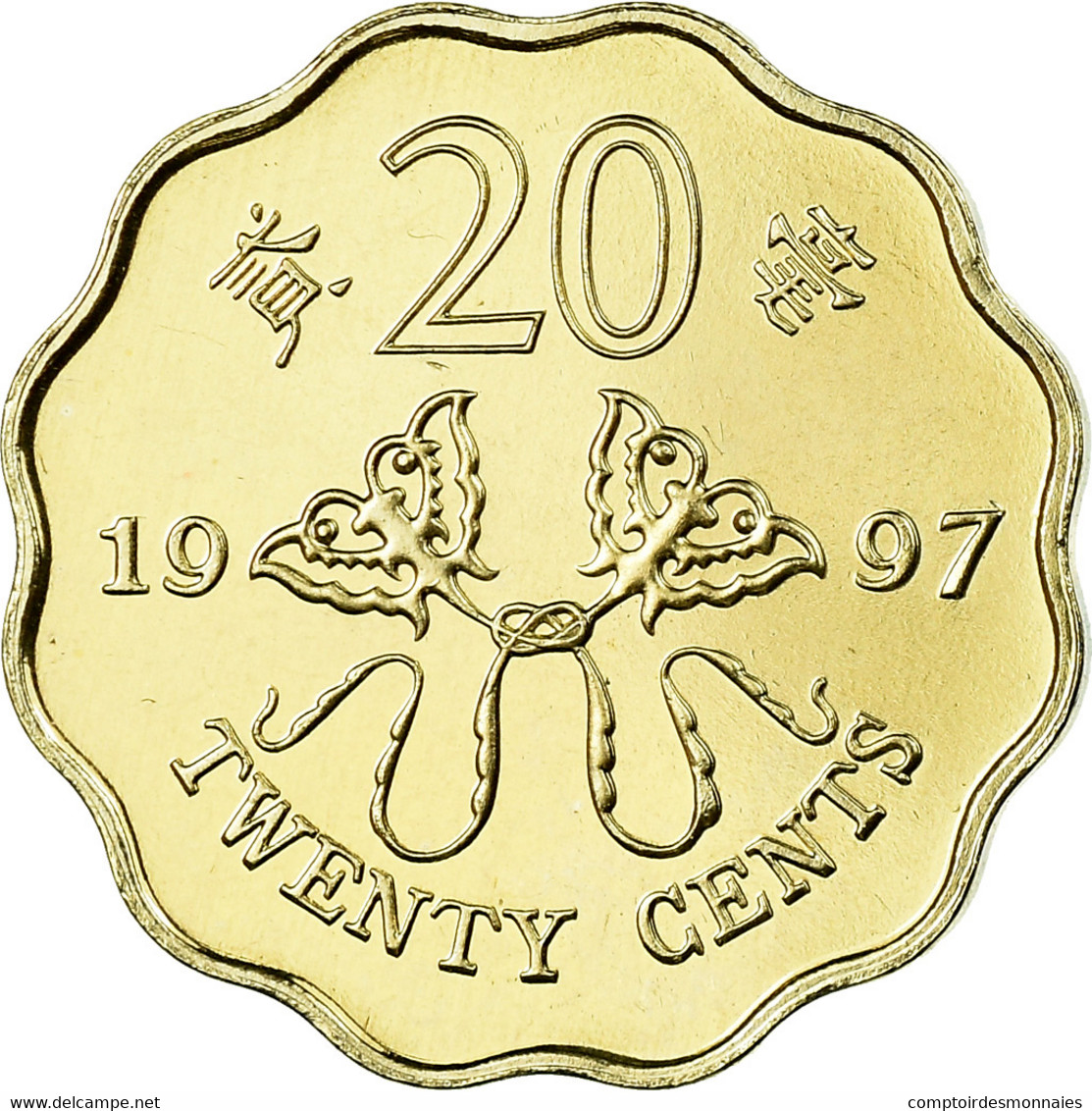 Monnaie, Hong Kong, Elizabeth II, 20 Cents, 1997, SPL, Nickel-brass, KM:67 - Hong Kong