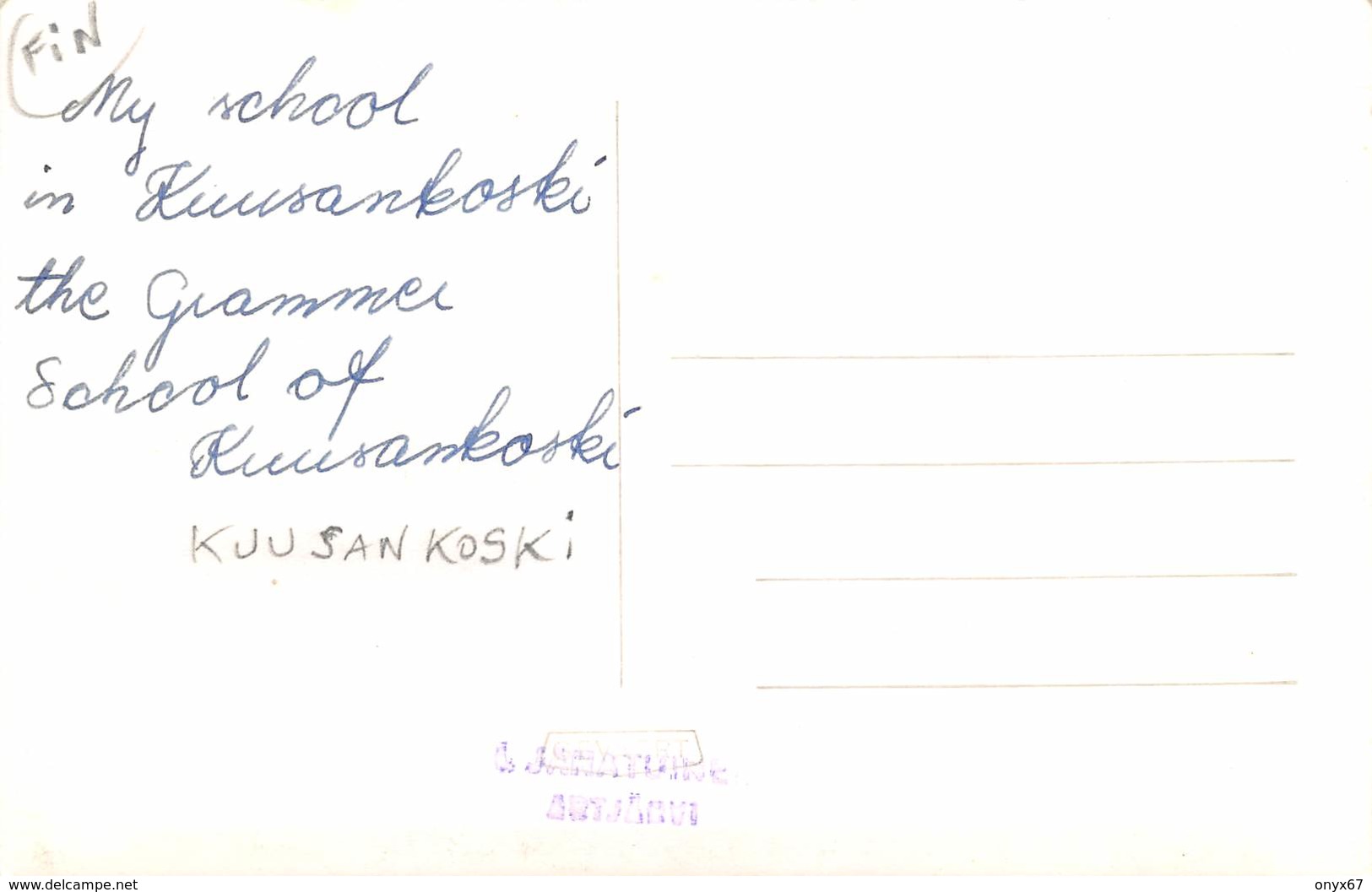 Carte Postale Photo De KUUSANKOSKI (Finlande-Suomi) The Grammer School 2 SCANS - Finnland