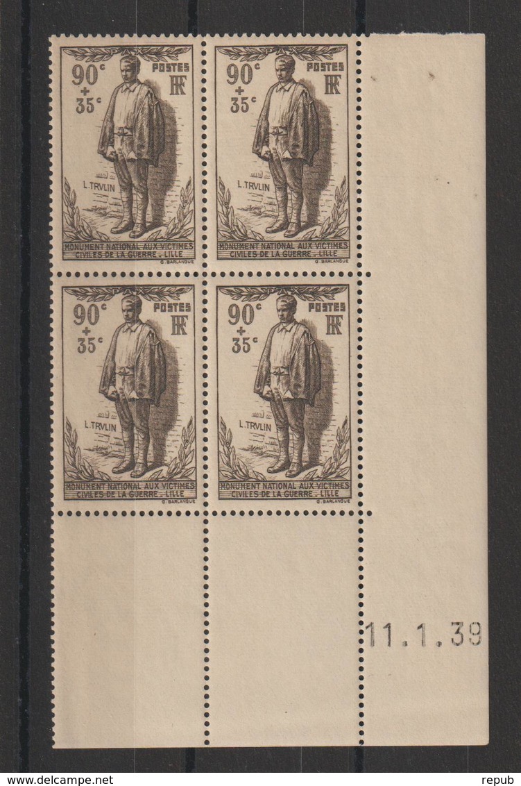 France 1939 Coin Daté Monument 14-18 420 ** MNH - 1930-1939