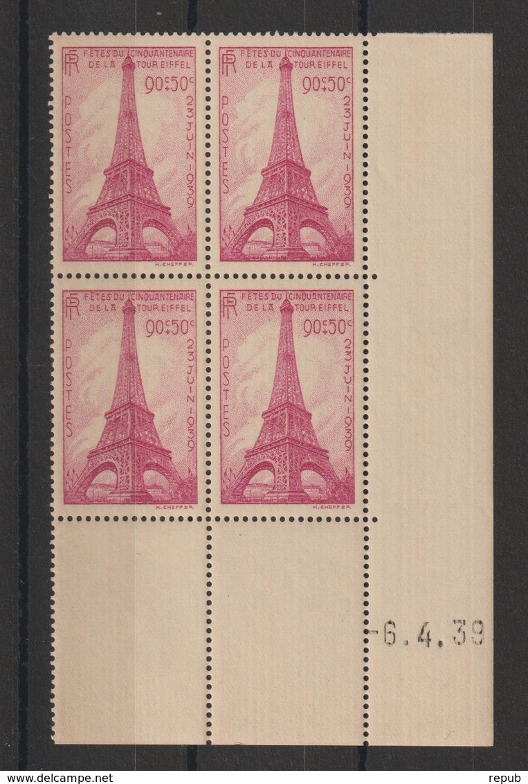 France 1939 Coin Daté Tour Eiffel 429 ** MNH - 1930-1939