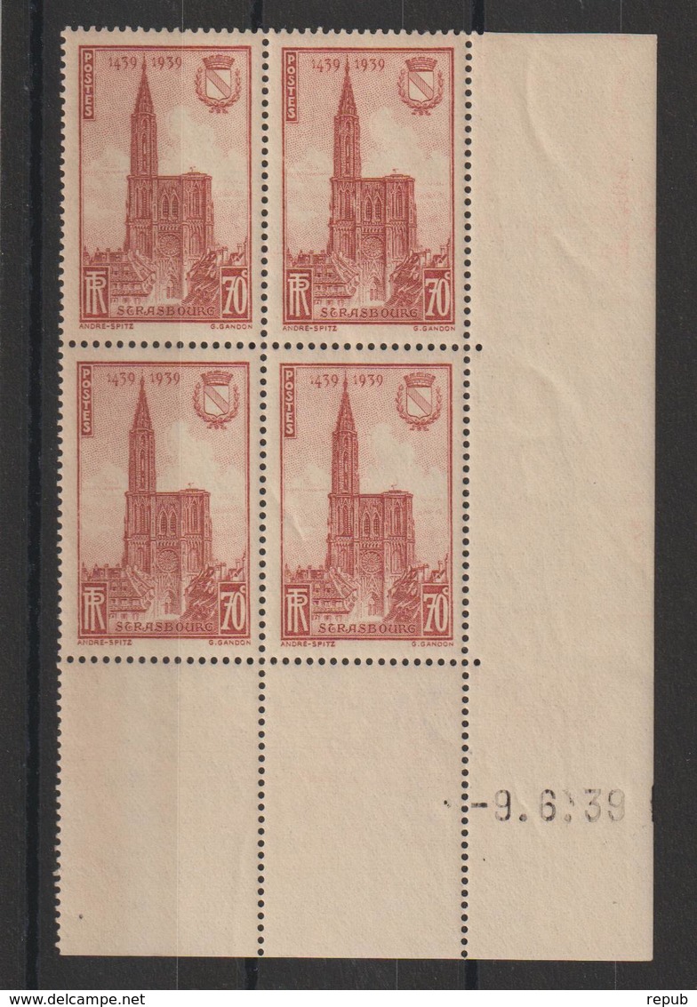 France 1939 Coin Daté Cathédrale De Strasbourg 443 ** MNH - 1930-1939