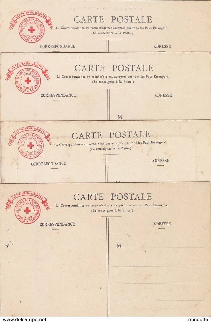 4 CPA PEU COURANTES .CAMPAGNE DU MAROC 1907-1908.EDITEES "INTER ARMA CARITAS" N.CIRCULEES.ETAT T. CORRECT.A SAISIR - Guerres - Autres