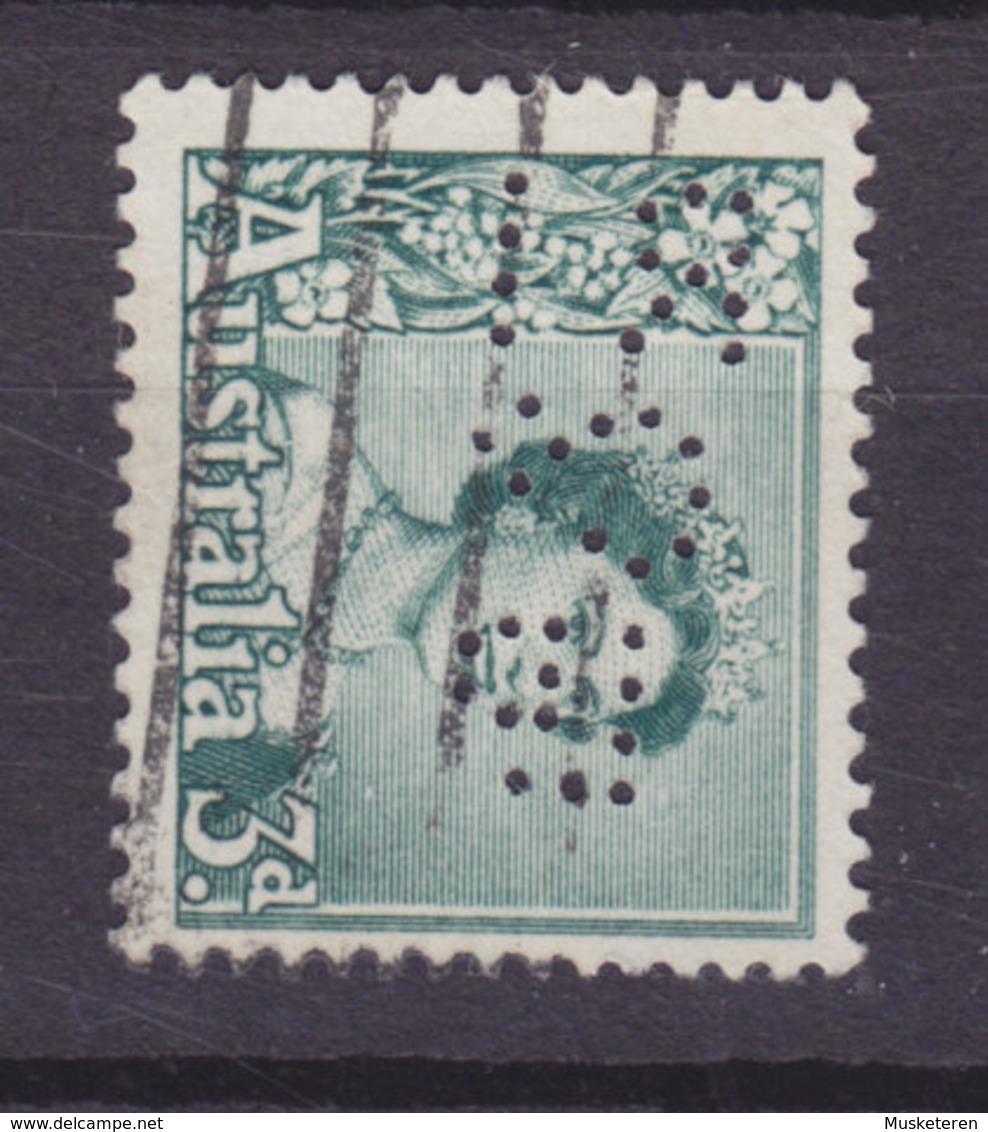 Australia Perfin Perforé Lochung 'RI Co Ld' 1959, Mi. 289 A, 3p. QEII (2 Scans) - Perfin