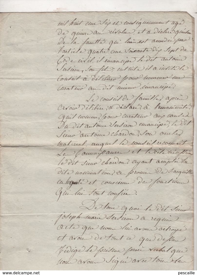 63 PUY DE DOME 1821 - ACTE D'EMANCIPATION DE MINEUR - CONSEIL DE FAMILLE PONTGIBAUD SAINT PIERRE LE CHASTEL ISSOIRE RI0M - Other & Unclassified