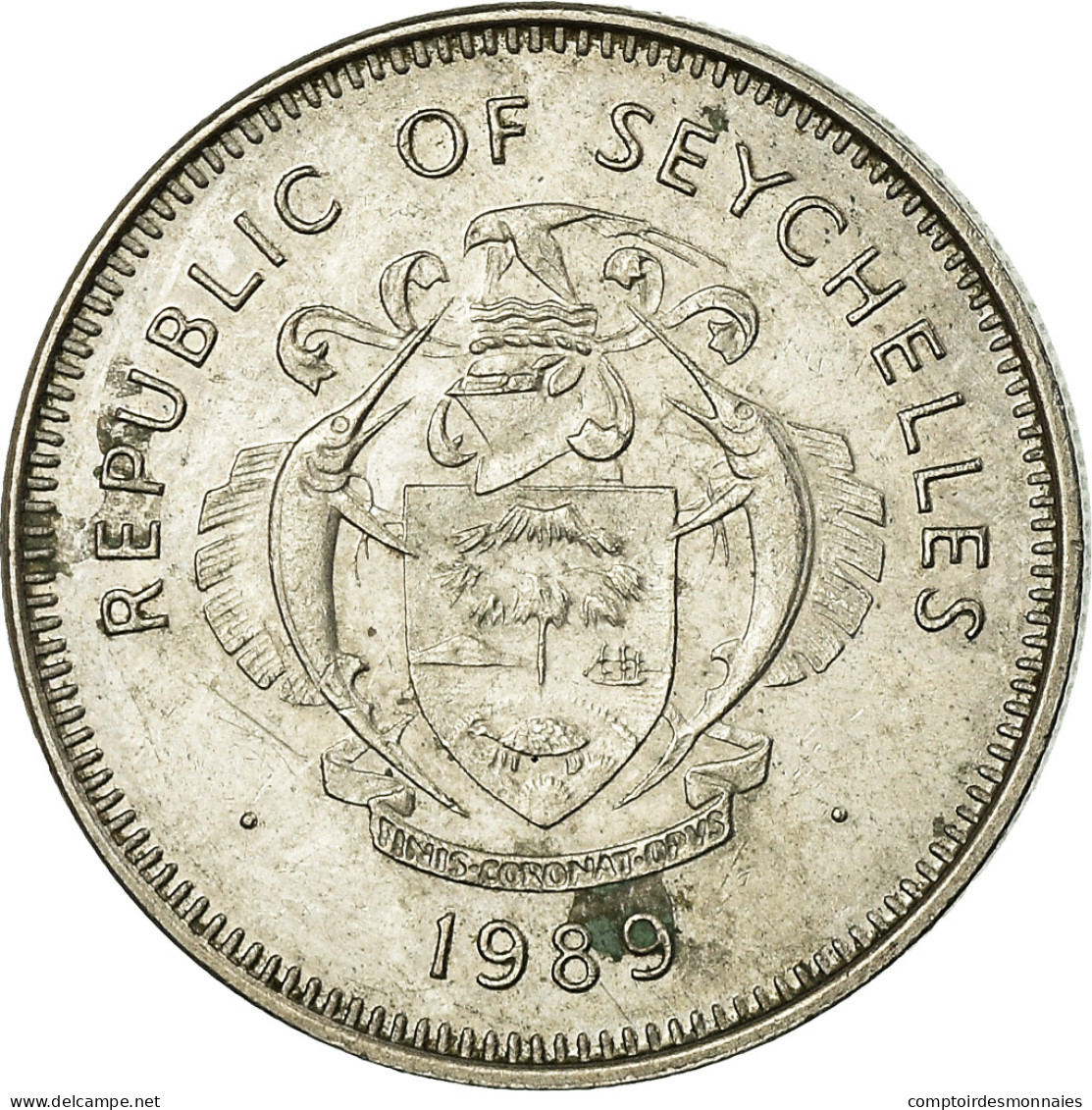 Monnaie, Seychelles, 25 Cents, 1989, British Royal Mint, TB, Copper-nickel - Seychellen