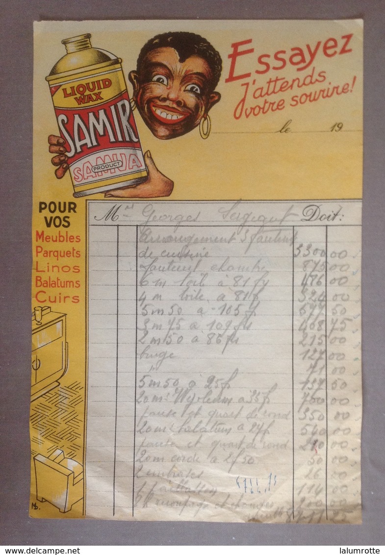 Pu. 105.  Feuille D'un  Carnet De Notes à La Publicité Liquide Wax SAMIR - Advertising