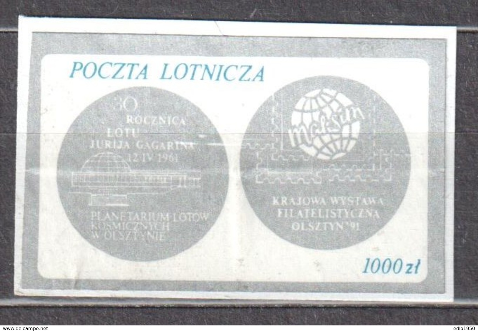 Poland 1991 Plane Label - Unused - Non Classés