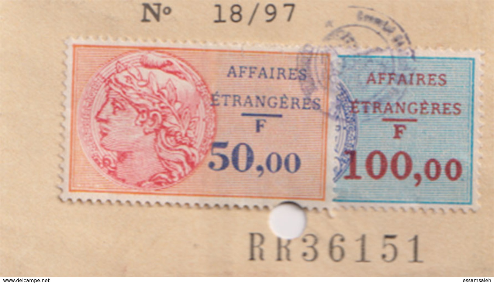 FRD18003 France 1997 Alexandria Consulat National ID Card Carte Nationale D'identité / Affaires Etrangeres Revenues - Documents Historiques