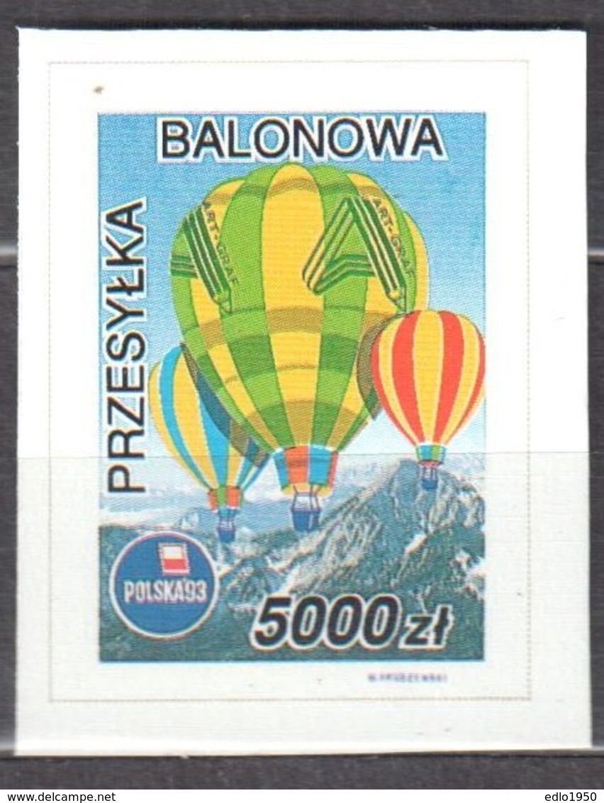 Poland 1993 Balloon Label - 1v - Unused - Non Classés