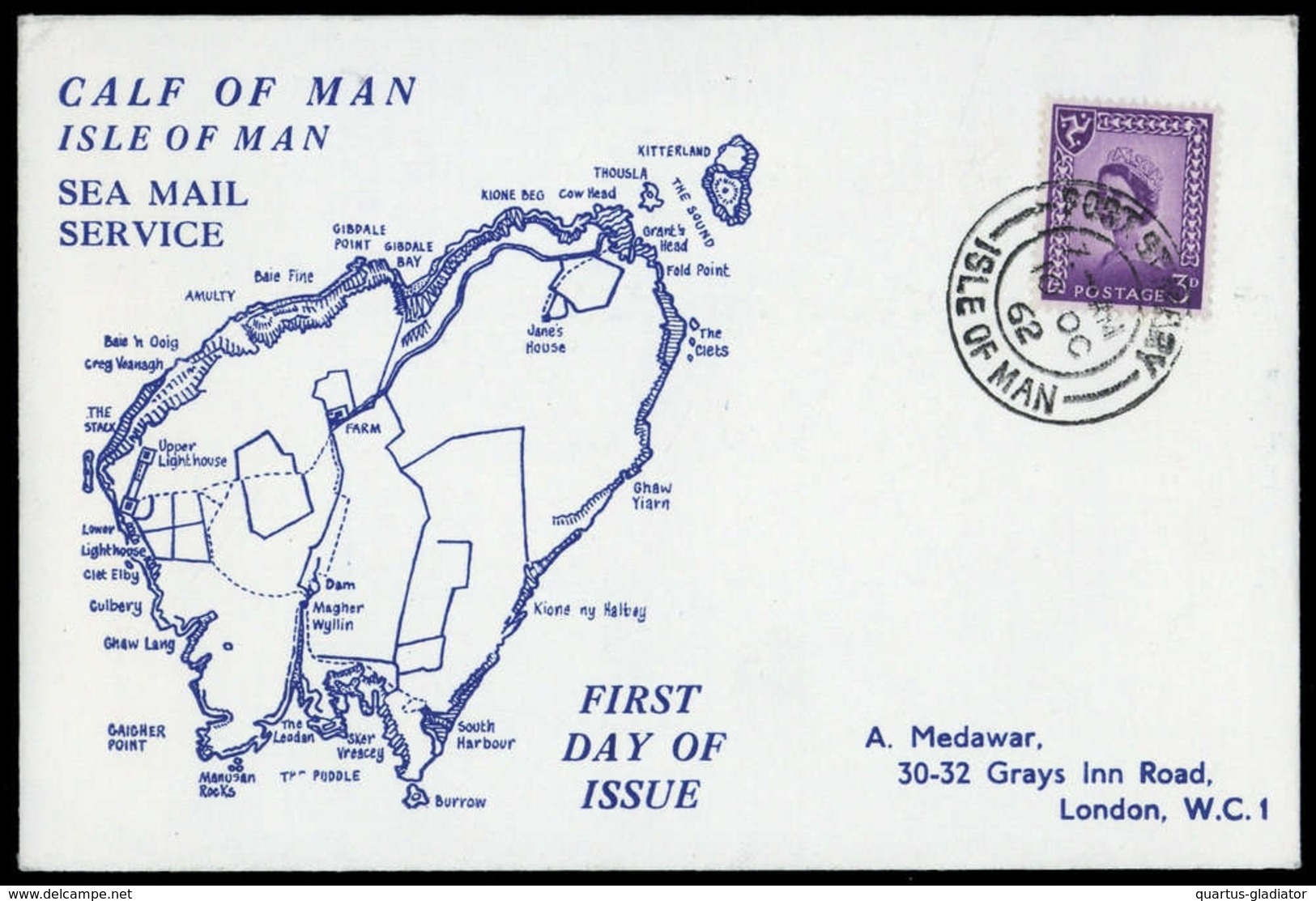 1962, Insel Man, 1 X U.a., Brief - Man (Ile De)