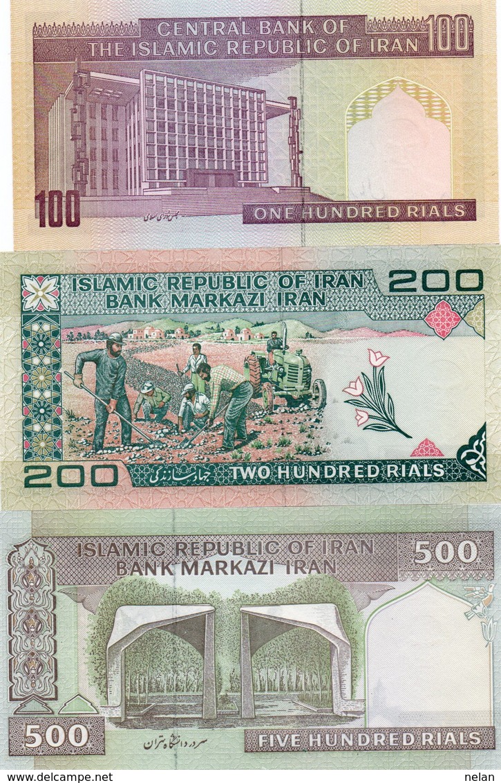 IRAN 100,200,500 RIALS 2004,5 P-140,136,137 UNC - Iran