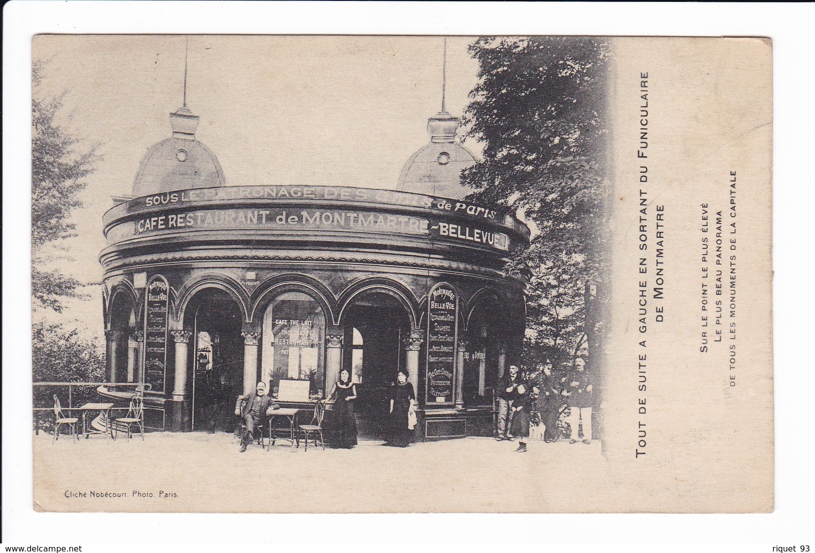 Tout De Suite à Gauche En Sortant Du Funiculaire De Montmartre - Café Restaurent De MONTMARTRE-BELLEVUE - Arrondissement: 18