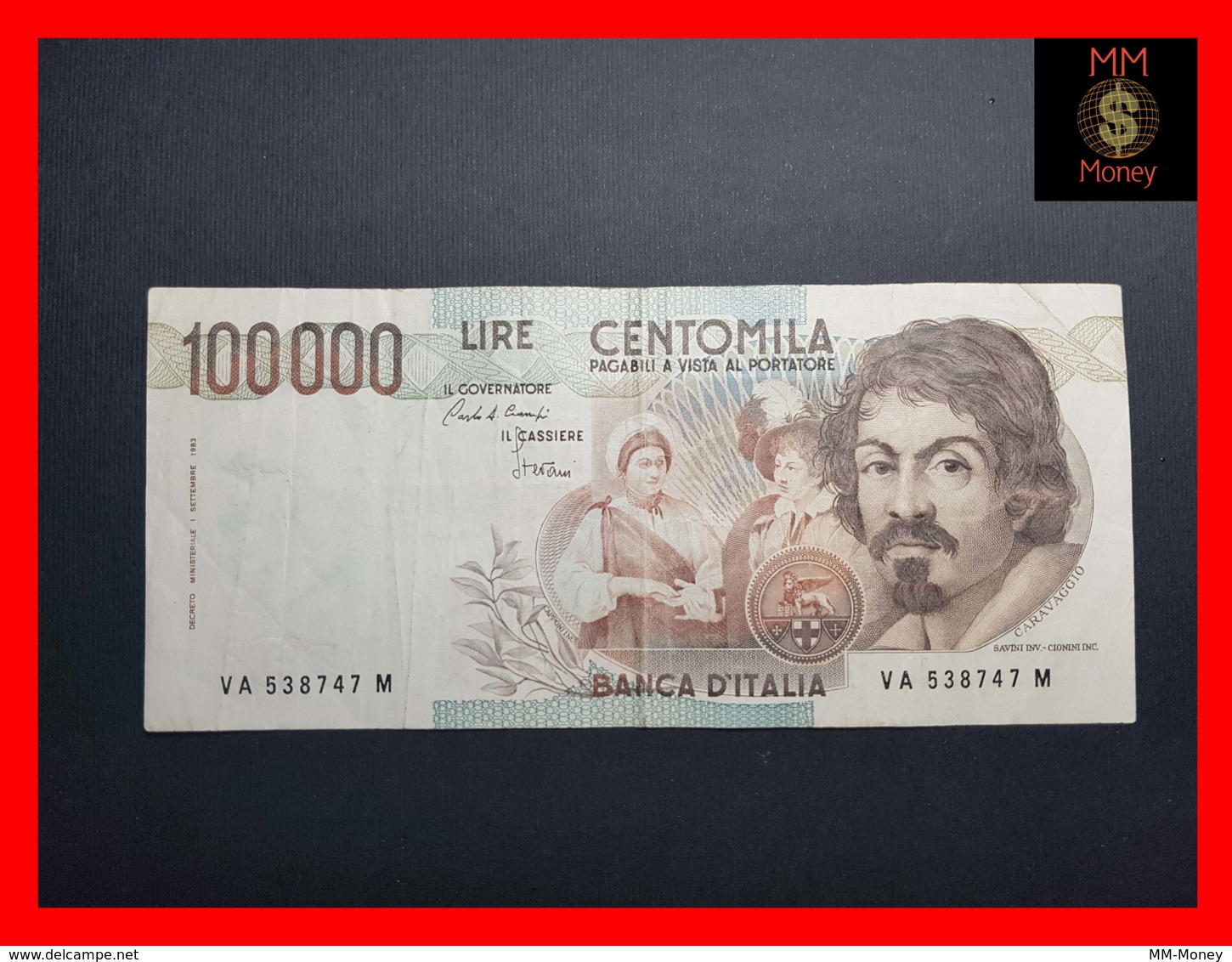 ITALY 100000  100.000 Lire  25.10.1983  P. 110 Serie A  VF   [MM-Money] - 100000 Lire