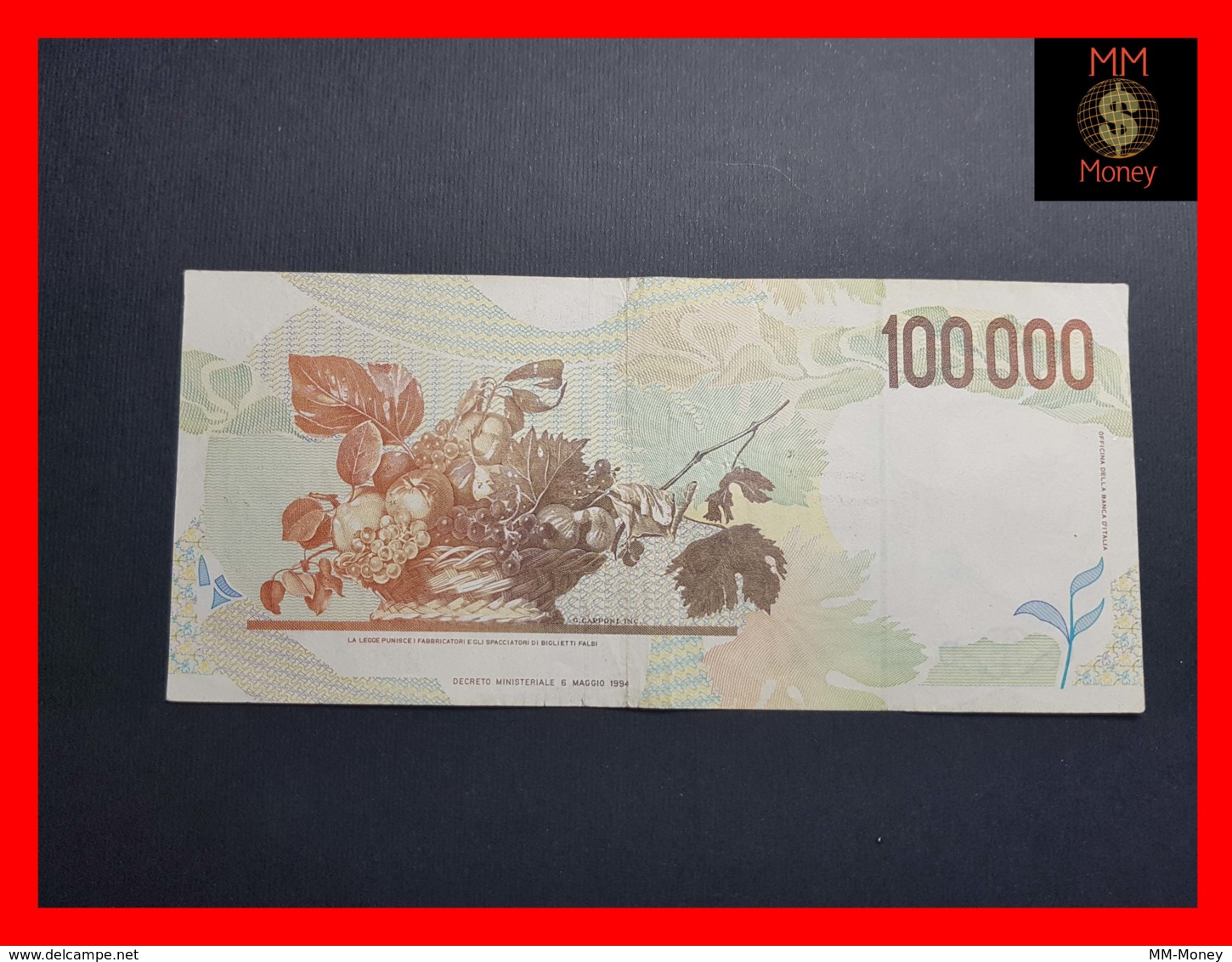 ITALY 100000  100.000 Lire  1995  P. 117 Serie B  VF - 100.000 Lire