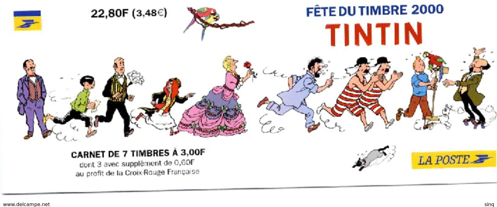 Carnet Fête Du Timbre 2000 Tintin, Faciale 3,68 € Sans Surtaxes - Journée Du Timbre