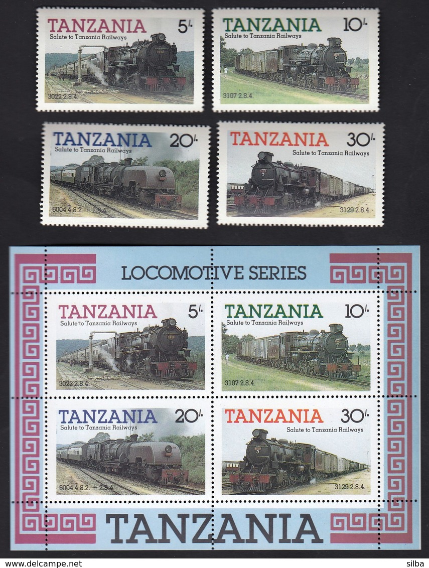 Tanzania 1985 / Locomotive, Railway, Train / MNH - Trenes