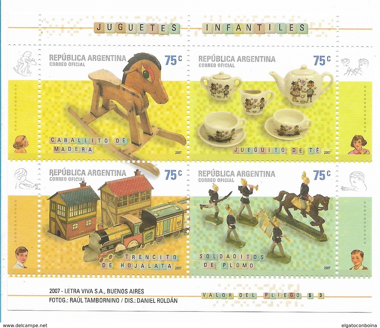 ARGENTINA 2006 CHILDREN TRADITIONAL TOYS GAMES MINIATURE SHEET MNH - Unused Stamps