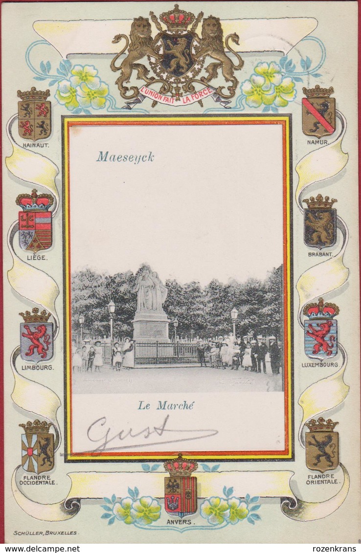 Maaseik Maeseyck Le Marche De Markt CPA RARE ZELDZAAM Embossed Gaufree 1907  (In Zeer Goede Staat) - Maaseik