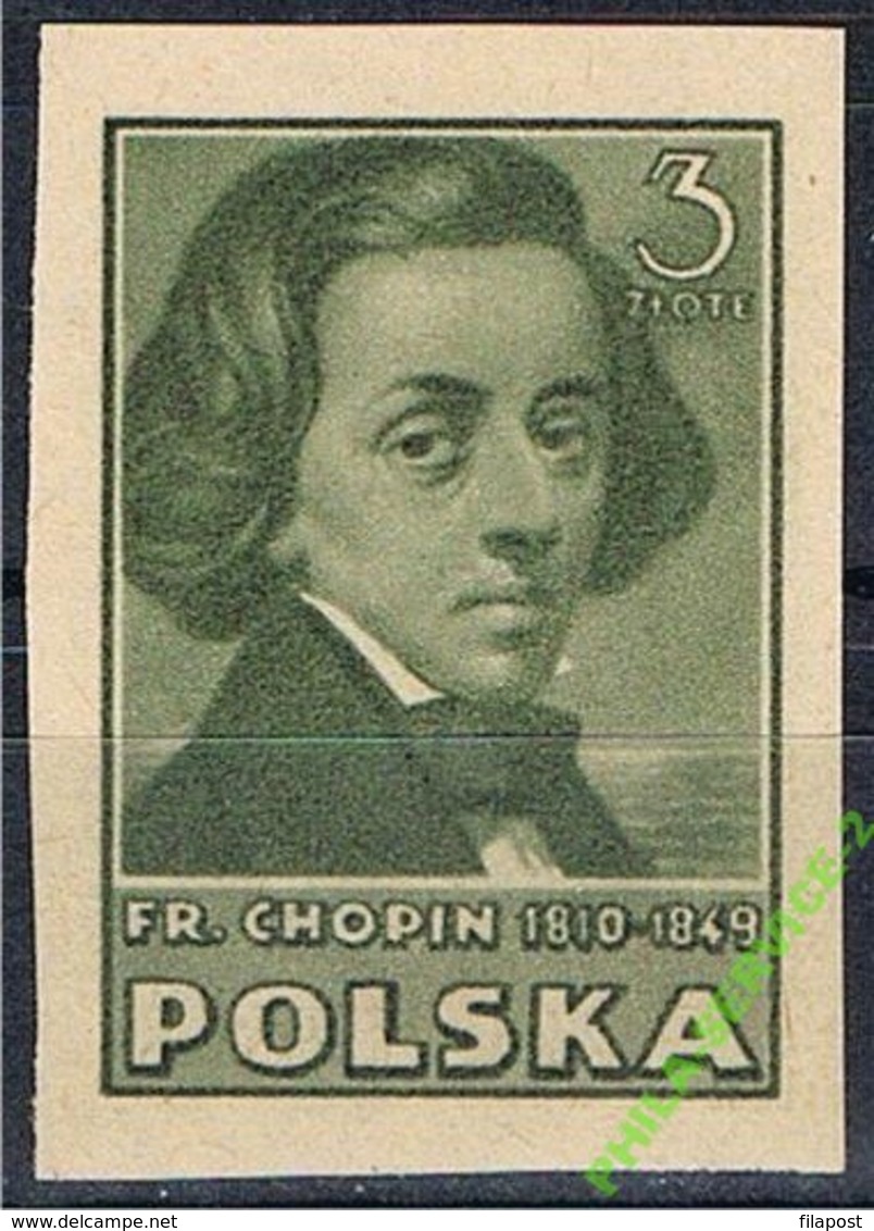 Poland 1947 Mi 457B Fryderyk Chopin Composer Virtuoso  MNH ** - Altri & Non Classificati