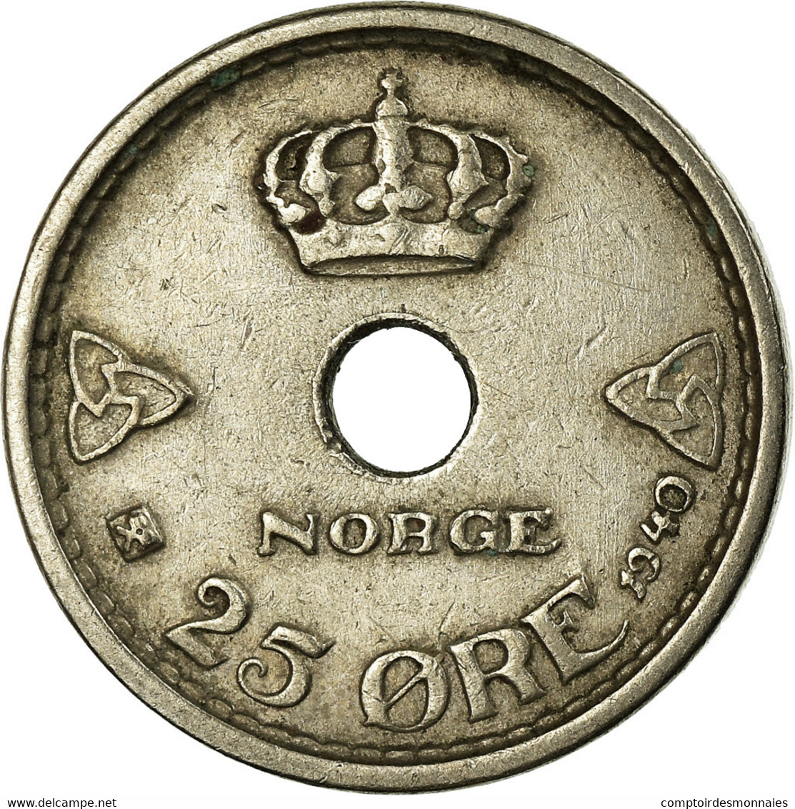 Monnaie, Norvège, Haakon VII, 25 Öre, 1940, TTB, Copper-nickel, KM:384 - Norvège