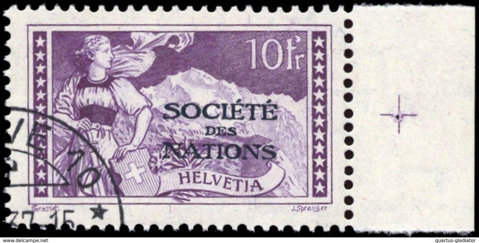 1922, Schweiz Völkerbund SDN, 15 PK, Cto - Dienstmarken