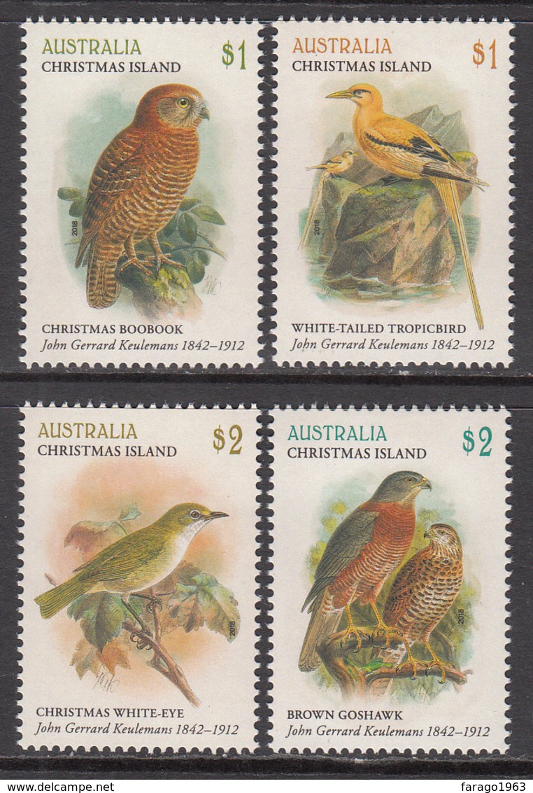 2018 Christmas Island Birds Oiseaux Art Painting Complete Set Of 4 MNH @ BELOW FACE VALUE - Christmaseiland