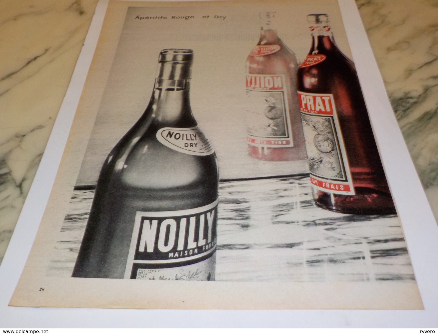 ANCIENNE PUBLICITE NOILLY PRAT 1960 - Alcools