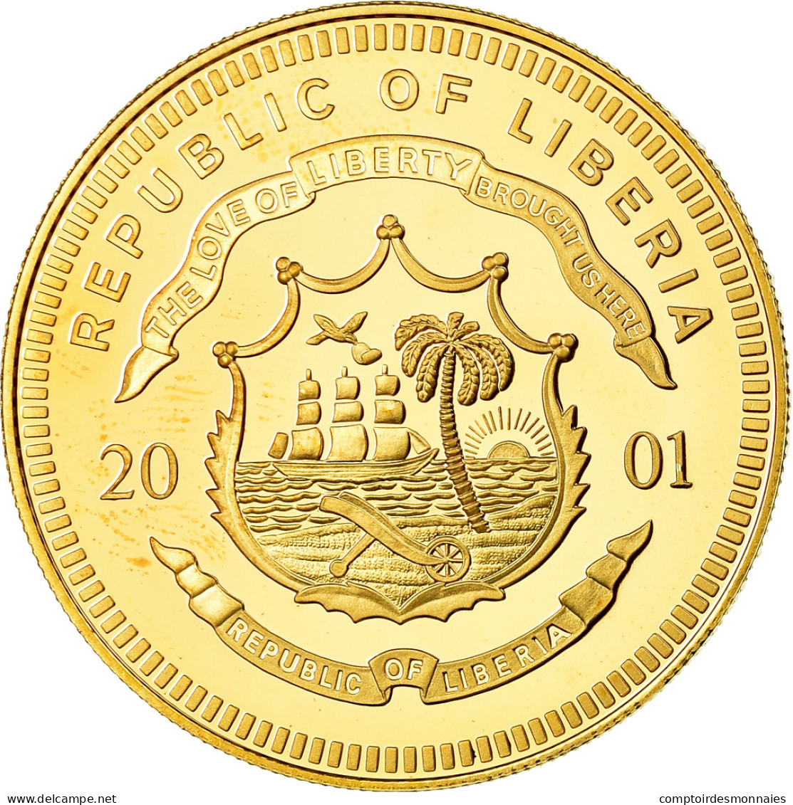 Monnaie, Liberia, Ecu United Kingdom, 10 Dollars, 2001, SPL, Cupro-nickel - Liberia
