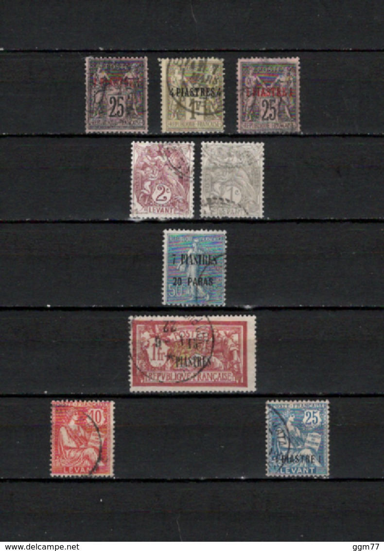 9 TIMBRES LEVANT OBLITERES DE 1885 à 1921     Cote : 24,80 € - Oblitérés