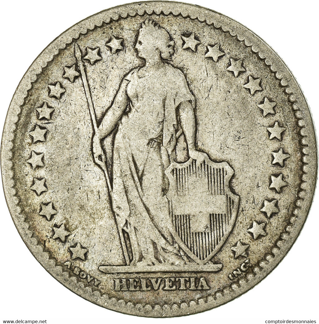 Monnaie, Suisse, 2 Francs, 1878, Bern, TB, Argent, KM:21 - Autres & Non Classés