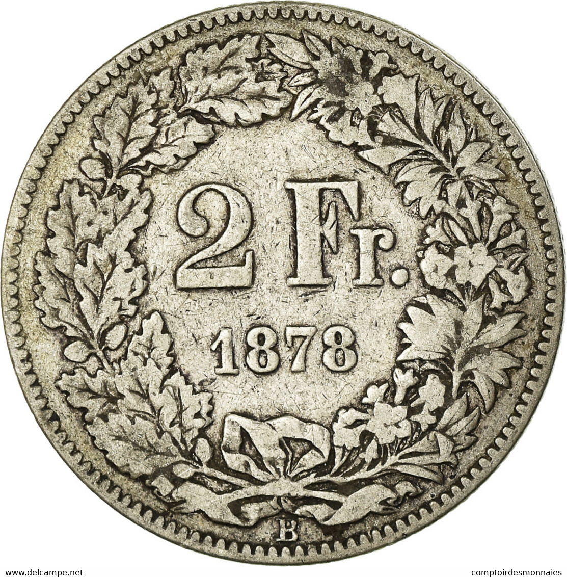 Monnaie, Suisse, 2 Francs, 1878, Bern, TB, Argent, KM:21 - Autres & Non Classés