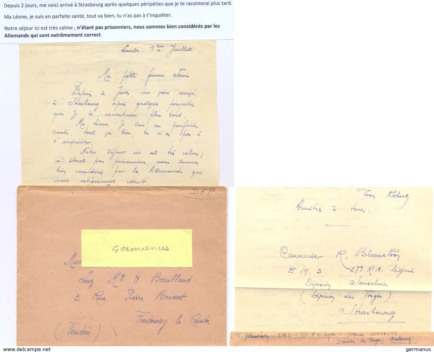 GUERRE 39-45 LETTRE Du 1-7-1940 De STRASBOURG, N’ÉTANT PAS PRISONNIERS, NOUS SOMMES BIEN CONSIDÉRÉS PAR LES ALLEMANDS… - Guerre De 1939-45