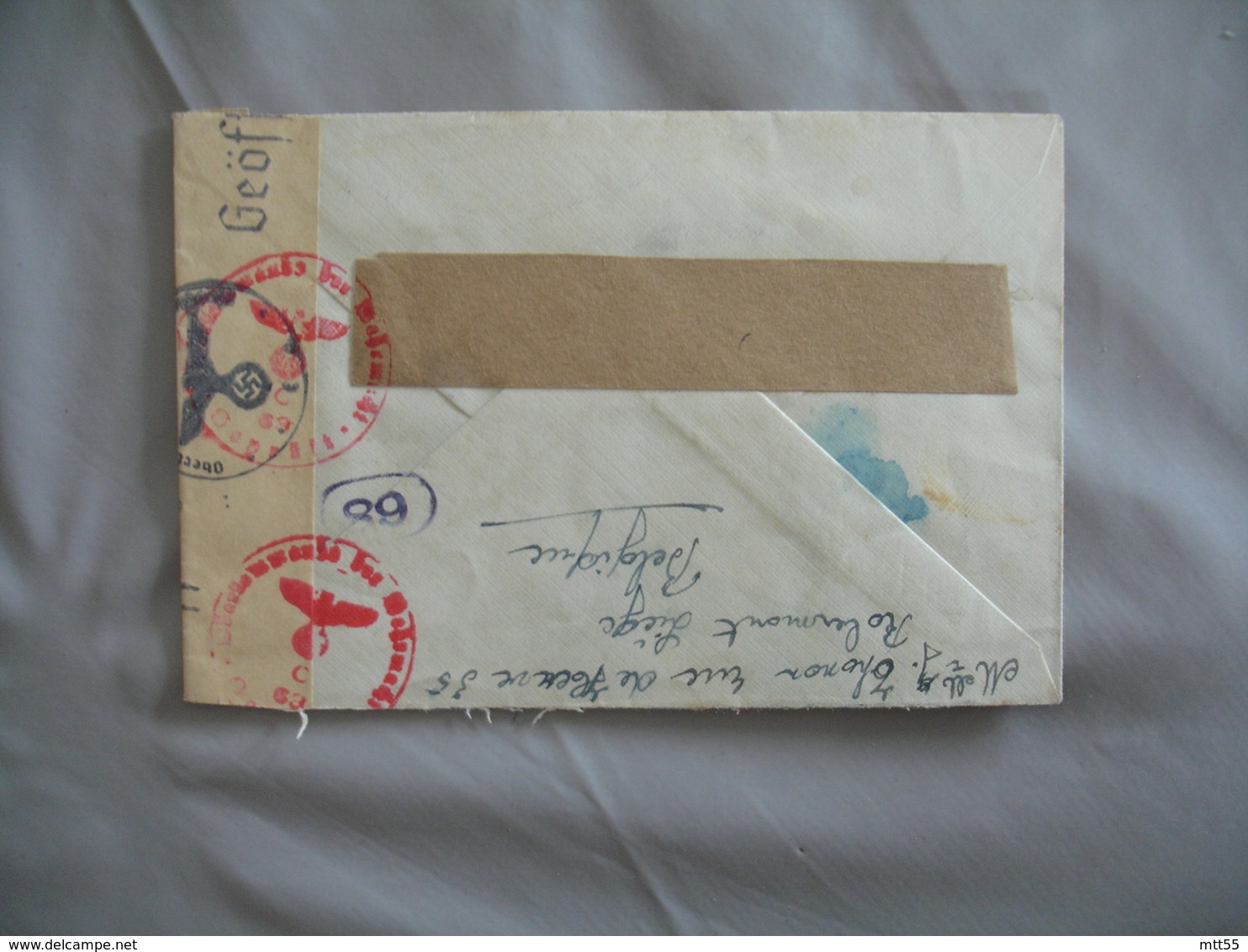 Lettre Ouverture Censure Recherche Encre Sympathique  De Liege A Toulouse Guerre 39.45 - WW II